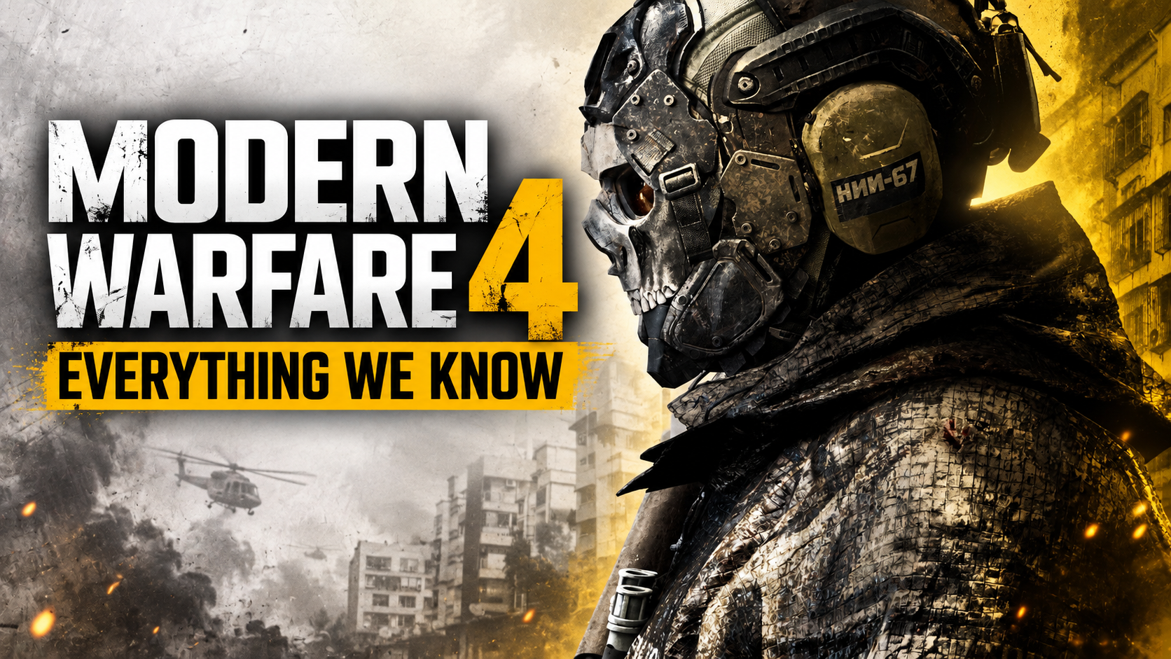 Key art for Call of Duty: Modern Warfare 4 featuring main characters and release date