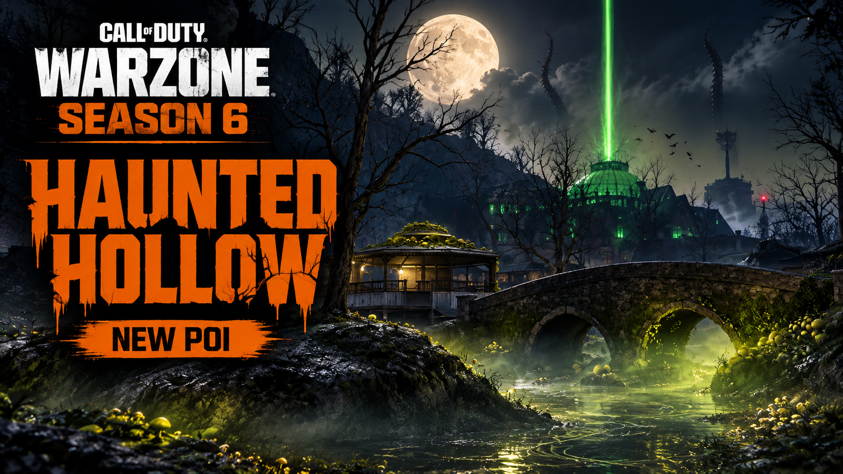 Warzone Season 6 Halloween event featuring Haunted Hollow map